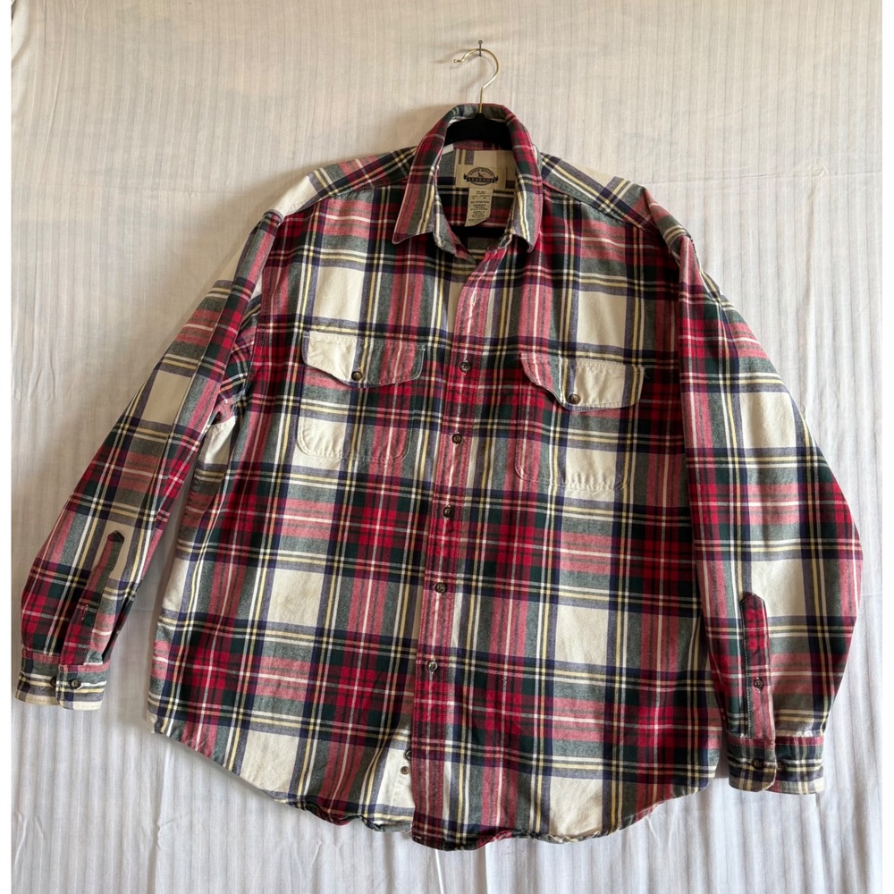 Eddie Bauer Legends Mens XL Red Plaid Flannel Long Sleeve Button Down Shirt